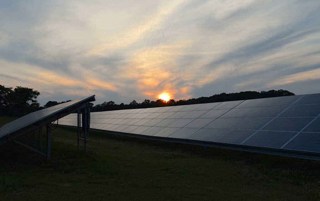 solar panels, sunset, sky-2458717.jpg